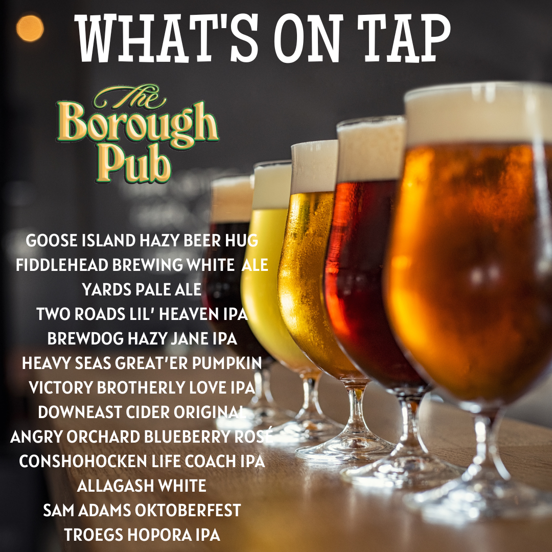 What's on tap at the borough pub.